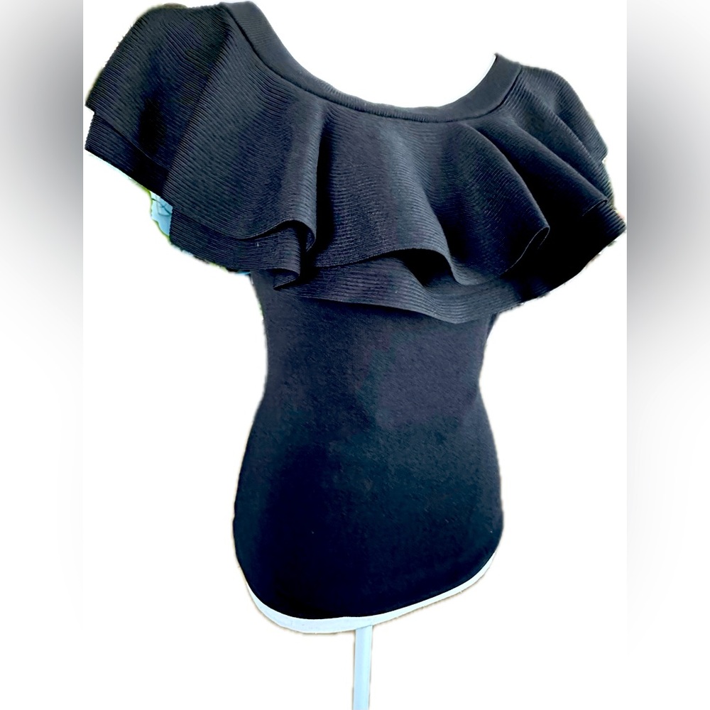 John and Jen snug fitting Ruffle sweater